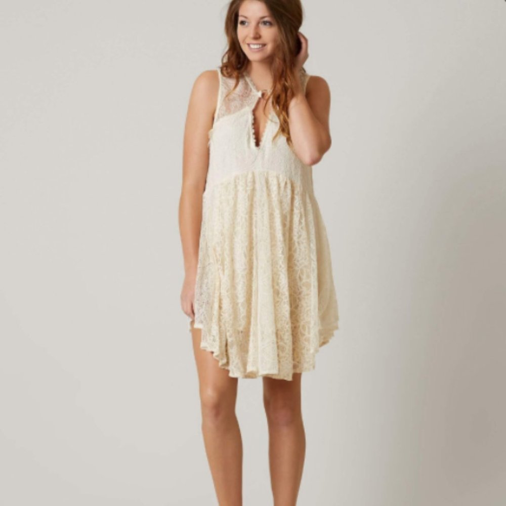Free People Don't You Dare Lace Mini Dress
